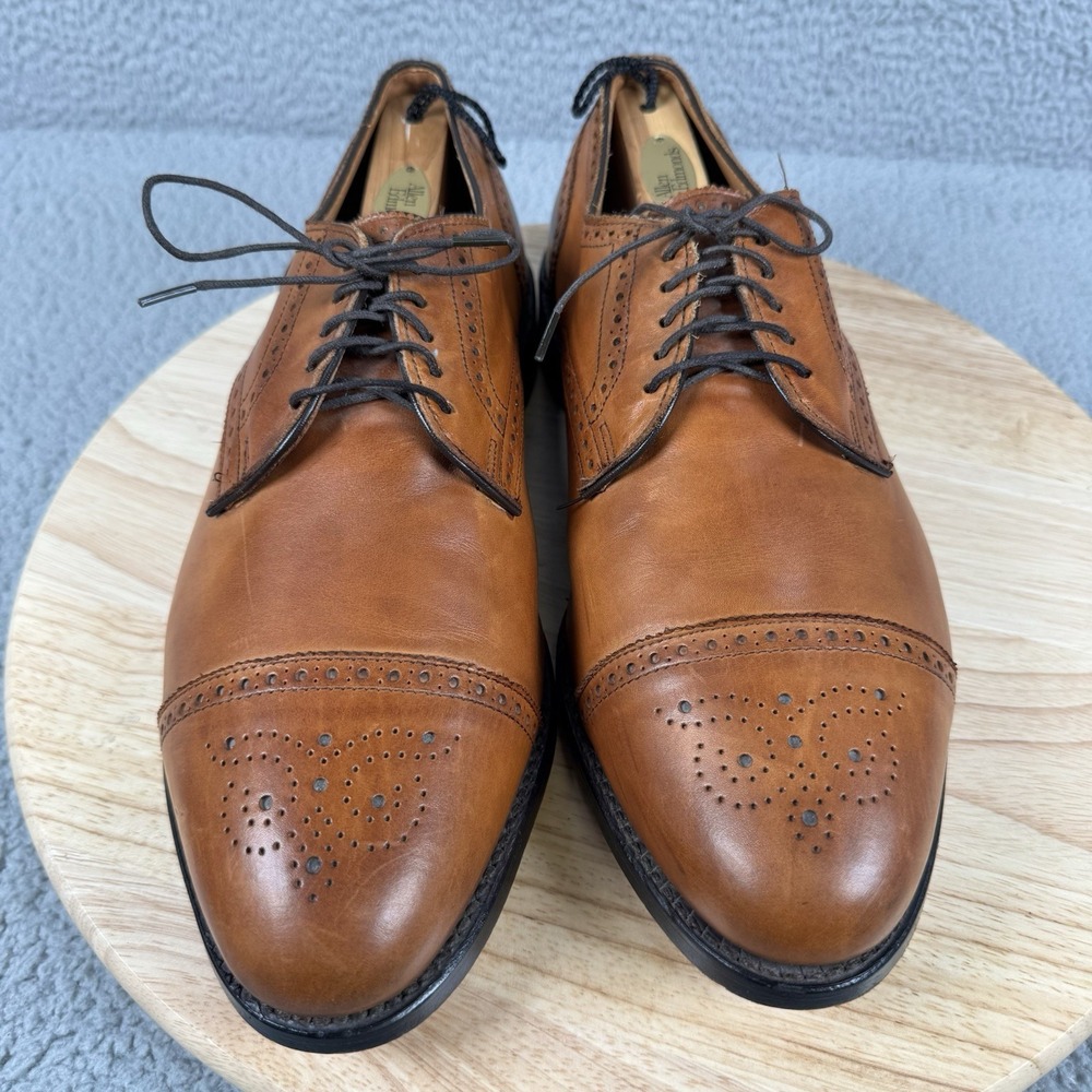 Allen Edmonds Sanford Mens Size 11.5 EEE Oxford Cap Toe Bourbon Brogue Leather - Picture 3 of 13
